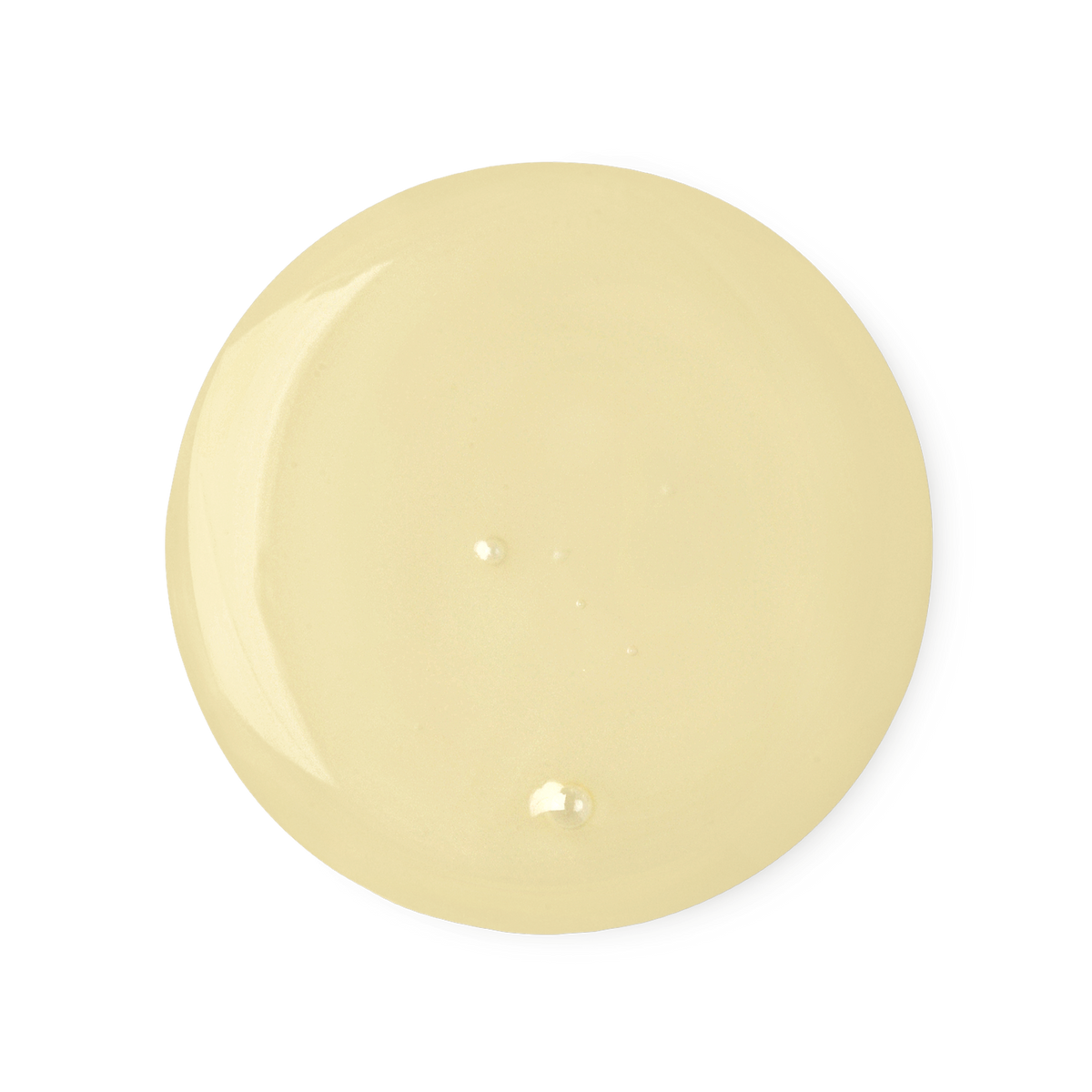 A sample of glossy, pale yellow, almost translucent, Happy Hippy shower gel.
